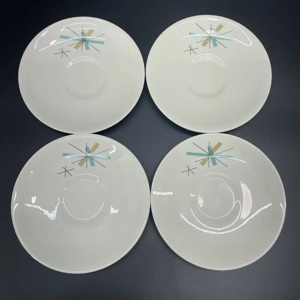 Set of 4 Mid Century Salem North Star Atomic Starburst 6.25
